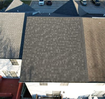 Looking Down On A New Roof Of A Residential Home